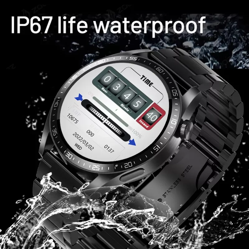 

Смарт-часы с круглым экраном, Bluetooth, водостойкие, IP67