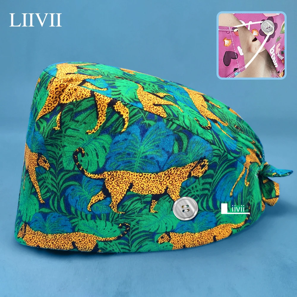 

Hospital Doctor Medical Hats Nurse Scrubs Women Caps Dentistry Pet Surgical Caps Printing Breathable Adjustable Beauty Salon Cap