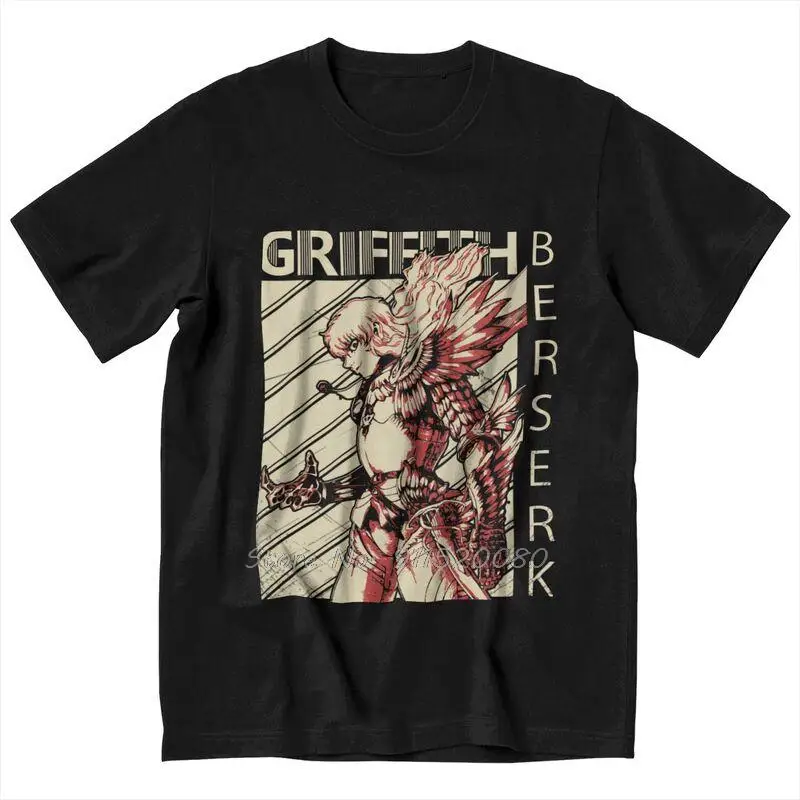 

Vintage Japanese Manga Gattsu Berserk T Shirt Men Short Sleeve Cotton T-shirt Swordsman Gatsu Griffith Tee Top Streetwear Tshirt