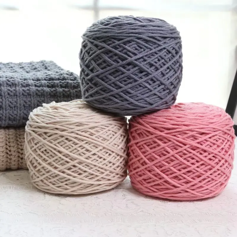 

2pcs/lot 8-ply Tufting Yarn Crochet Cotton Yarn Carpet Making DIY Crochet Knitting Milk Cotton Yarn for Tufting Gun Rug 76 Color