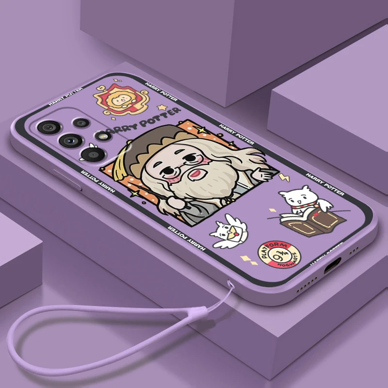 

Phone Case For Samsung Galaxy A73 A53 A54 A34 A14 A13 A03 A03S A72 A52 A32 5G Harries Wand Potters Anime Liquid Rope Cover
