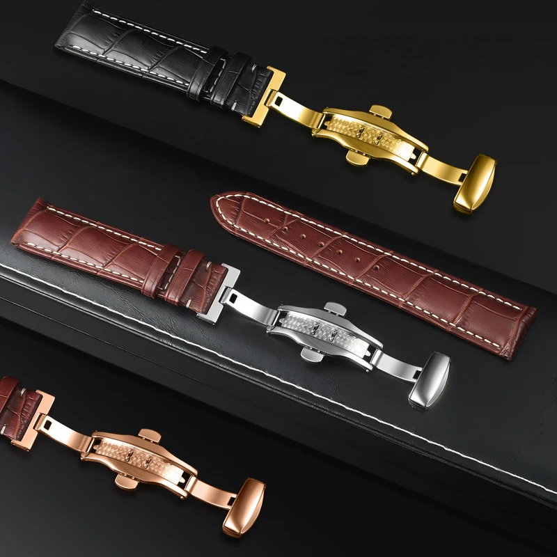 SEURE Watchband 12mm 18mm 19mm 20mm 21mm 22mm 24mm Calf Genuine Leather Watch Bands Alligator Grain Watch Strap Suit for Tissot