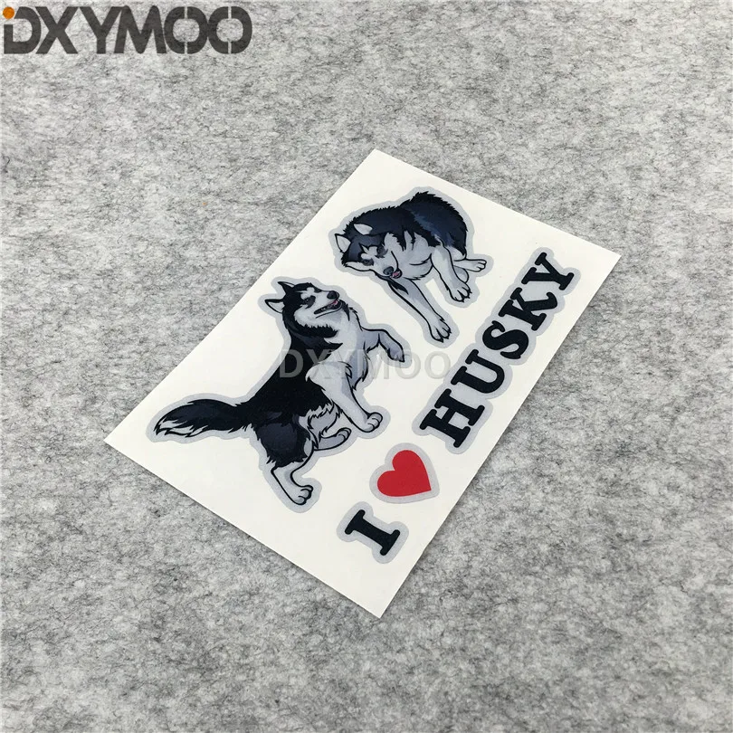 Стайлинг автомобиля виниловая наклейка Милая животная собака я люблю Хаски окно