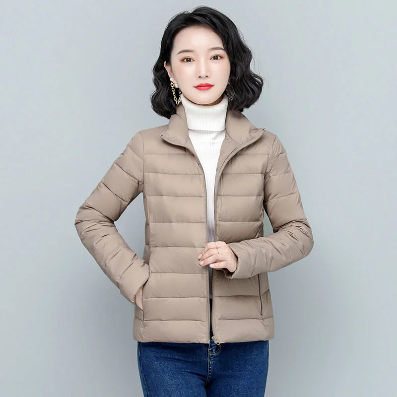2023 New Women Slim-Fitthickened Inner Padded Jacket Short East Light Down Warm Coat Simple Good-Looking Explosive