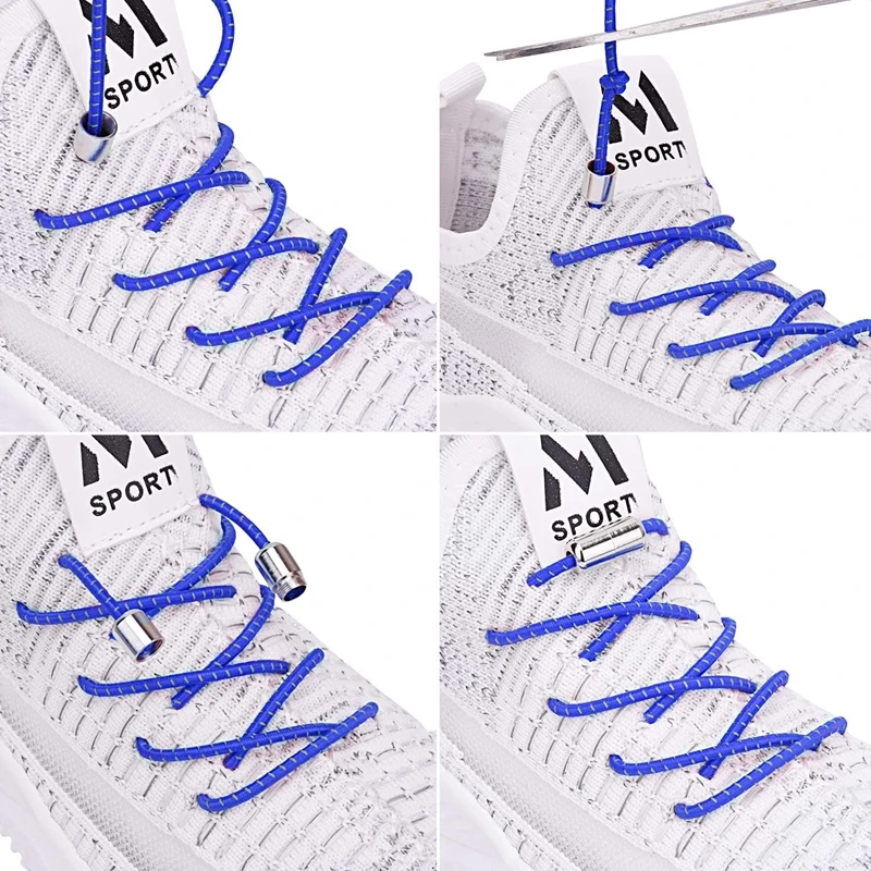 Светоотражающие эластичные шнурки для кроссовок с металлическим замком |