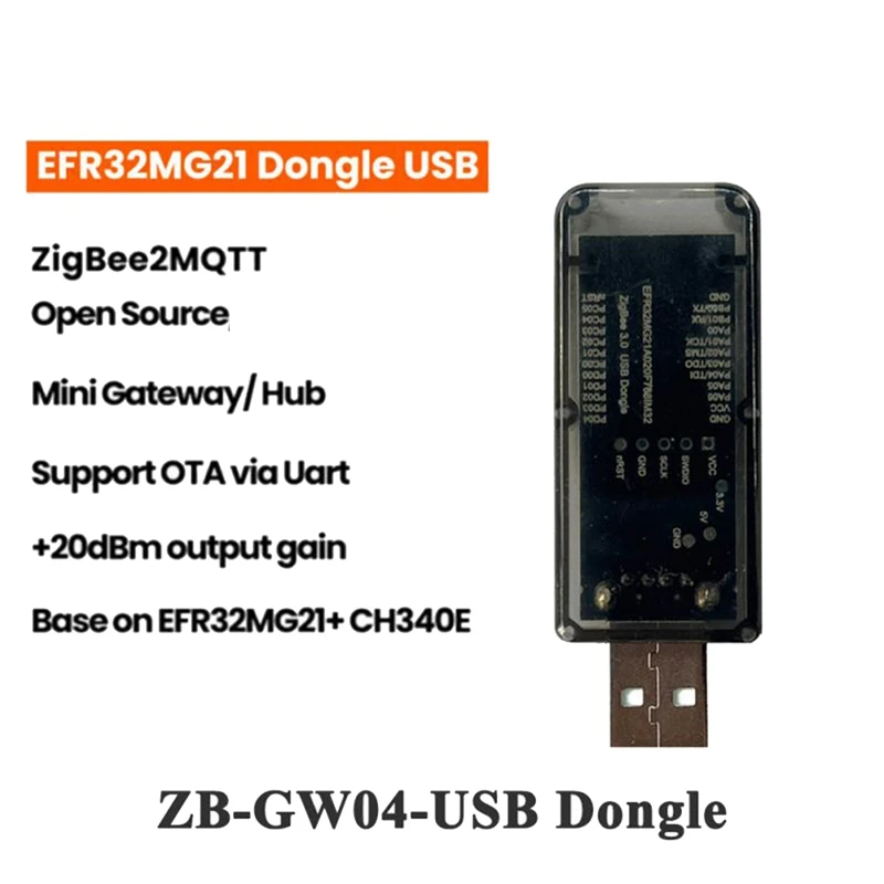 Фото Модуль-шлюз ZigBee 3.0 Silicon Labs Mini EFR32MG21 с открытым исходным кодом, USB-донгл, чип-модуль ZHA NCP Home Assistant-A69M №3