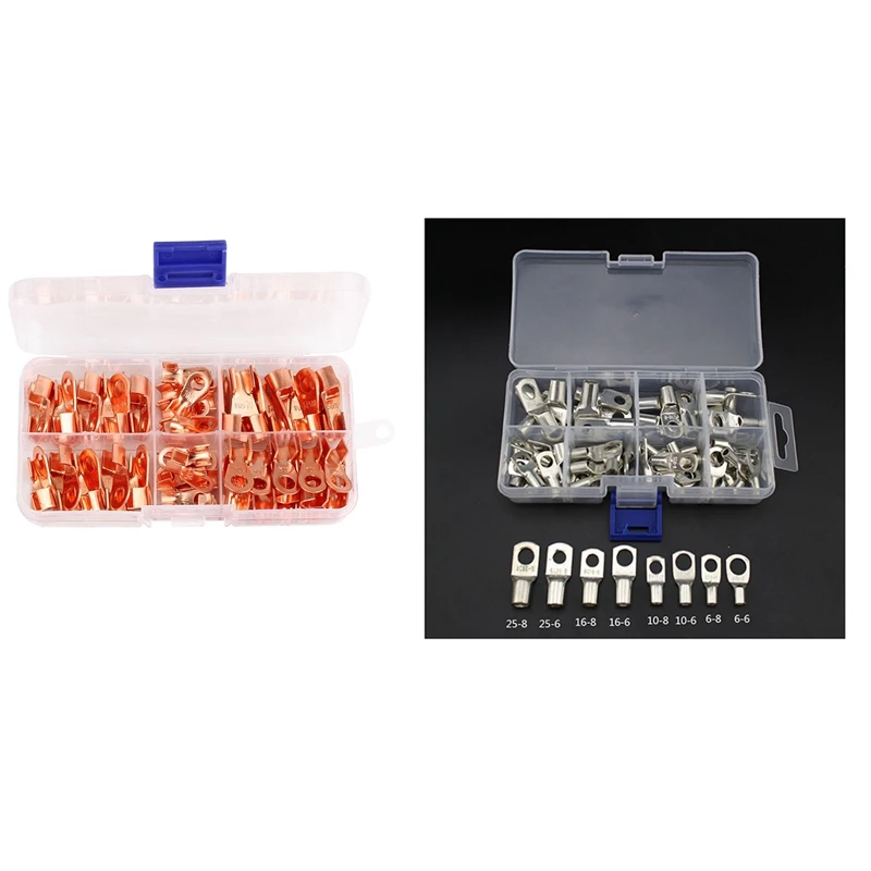 

Bolt Hole Tinned Copper Cable Lugs Battery Terminals Set Wire Terminals Connector With Copper Ring Lug Terminals Wire Crimp Conn