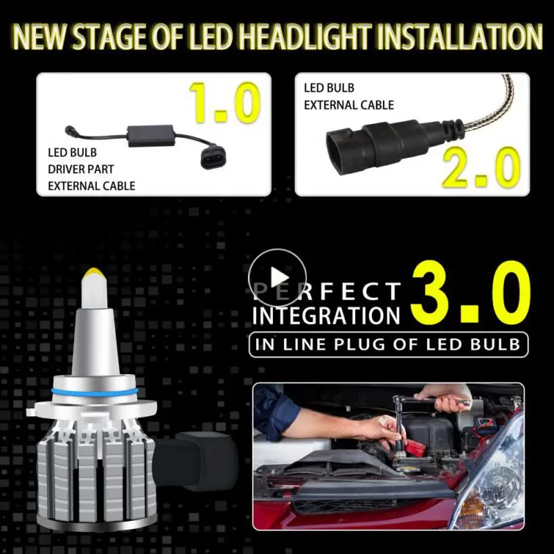 

White Light Led Car Headlights Superbright Practical Car Headlights Waterproof Universal Car Accessories 6000k Auto Led Headlamp