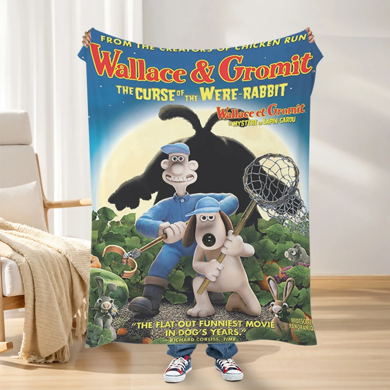 Фланелевые теплые зимние одеяла G-Wallaces G-Gromits флисовые пушистые мягкие для