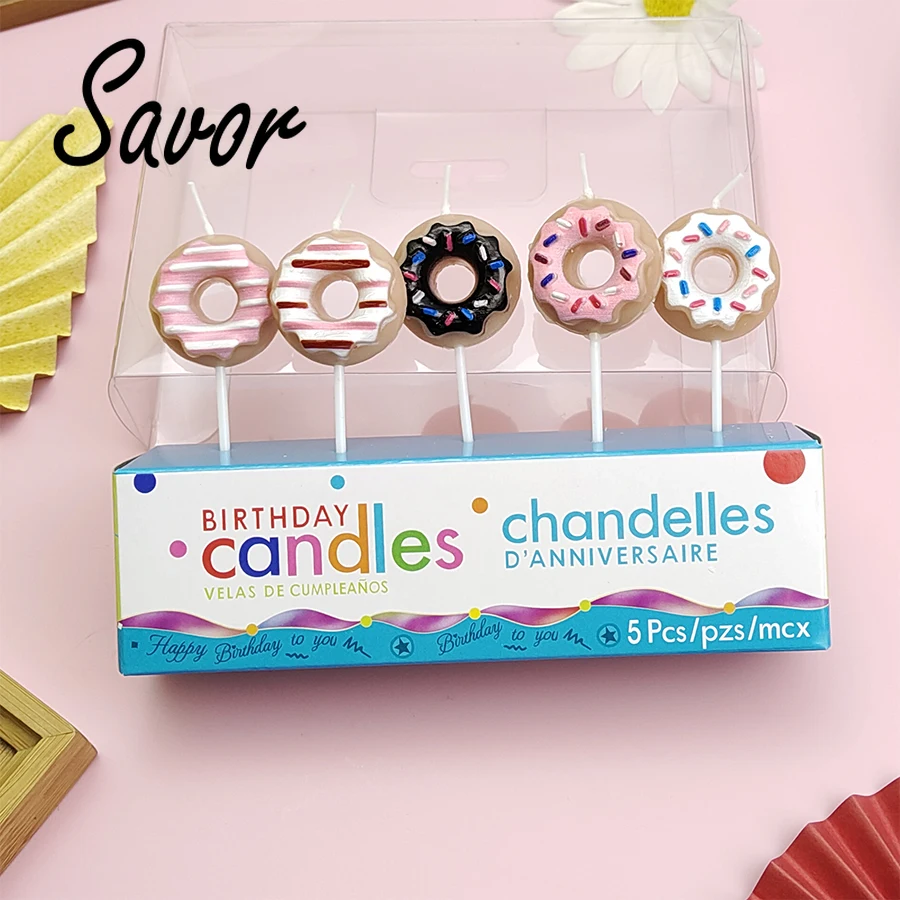 5 шт. Мультяшные свечи для торта лидер продаж пончики на день рождения детские