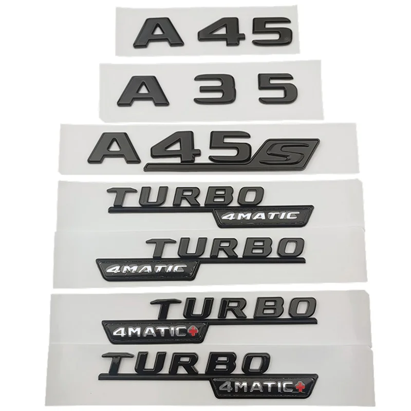 

3d-значок заднего багажника с надписями A35 A45 A45S, логотип TURBO 4matic, эмблема для Mercedes A 35 45 AMG W177 W176, аксессуары