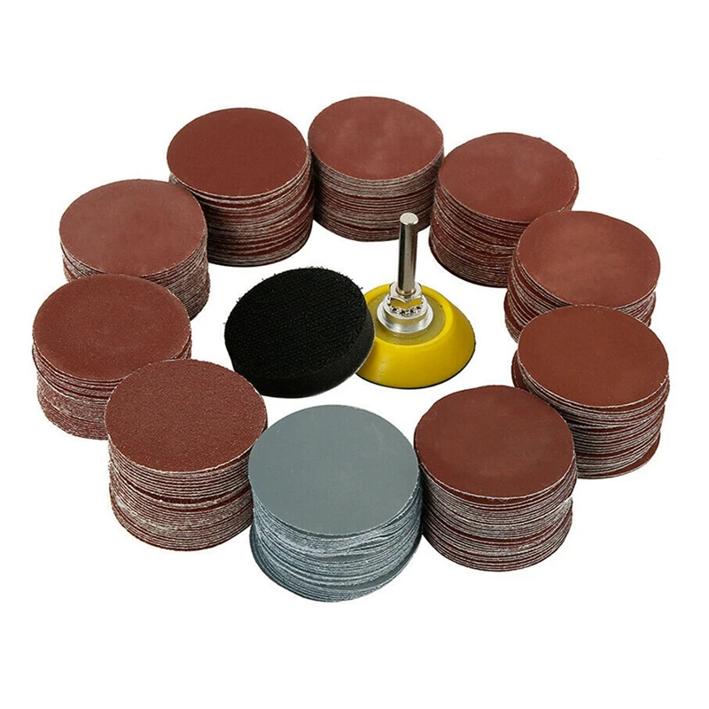 

Hot 300PCS Sanding Discs Pads Mixed Orbital Sander Hook Loop Sand Paper 2 Inch Alumina