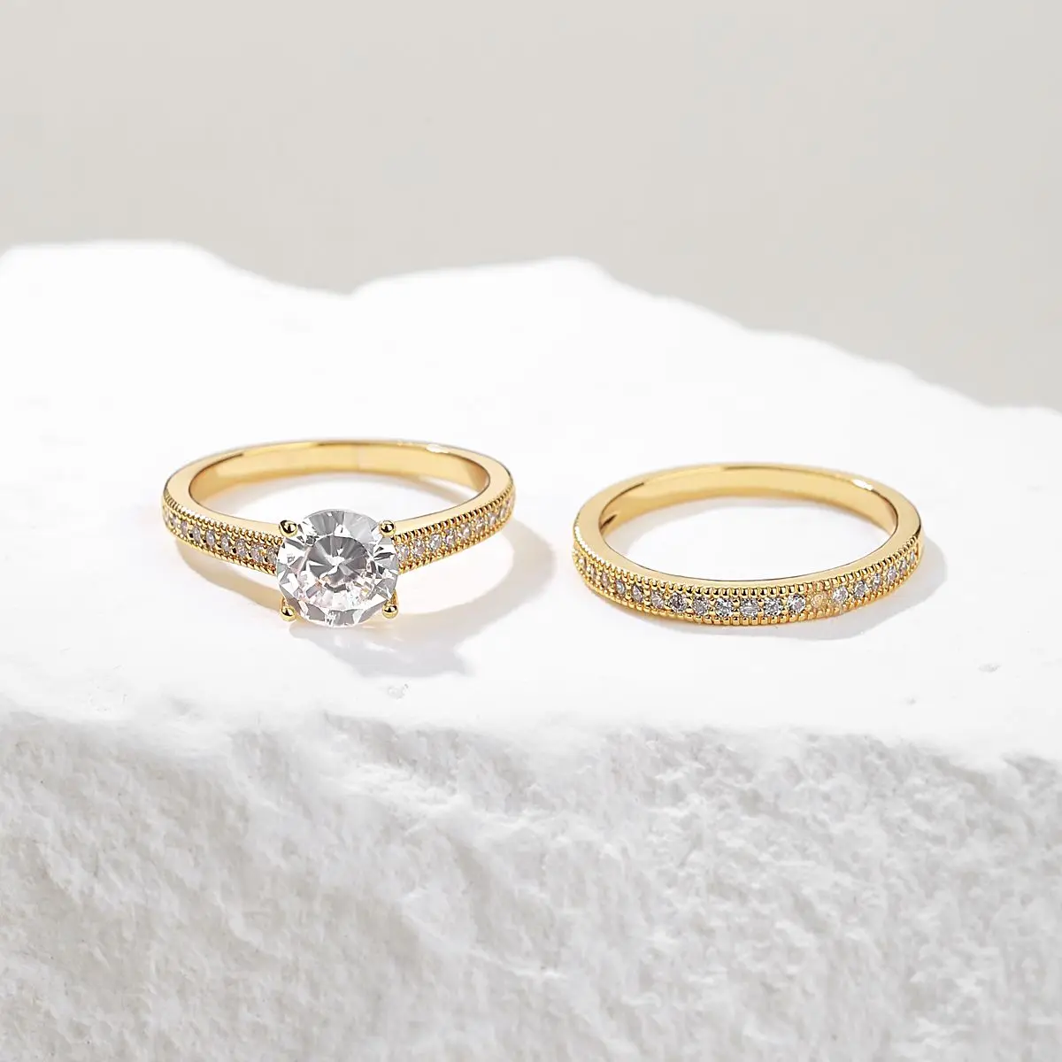 Hpxmas Новинка, Женское кольцо с четырьмя зубцами, толстое позолоченное кольцо #7 #8 #9, Размер