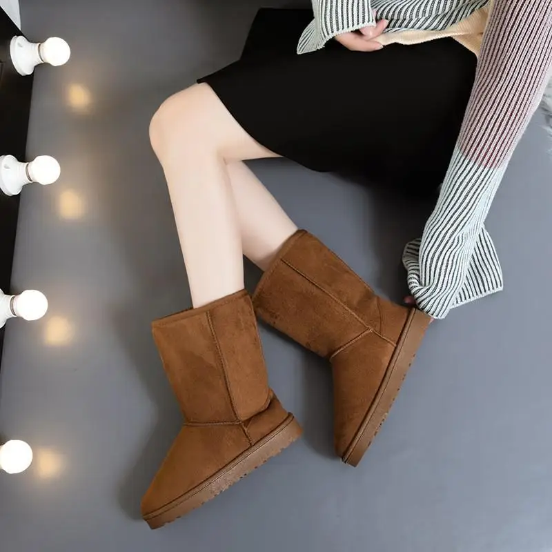 

Cross-border Top Quality Classic Waterproof Suede Snow Boots Wool Women's Boots Warm Winter Women's Shoes Black Boots