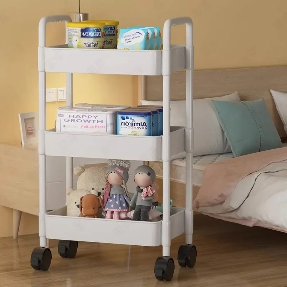 Многослойная тележка для хранения книжной полки с колесиками кухонный