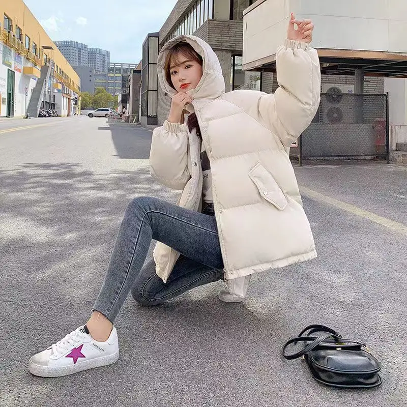 Loose Hooded Thickened Women's Autumn Winter Jacket 2022 Women Short Winter Jacket New Oversized Parka Warmth Thick Cotton Coat