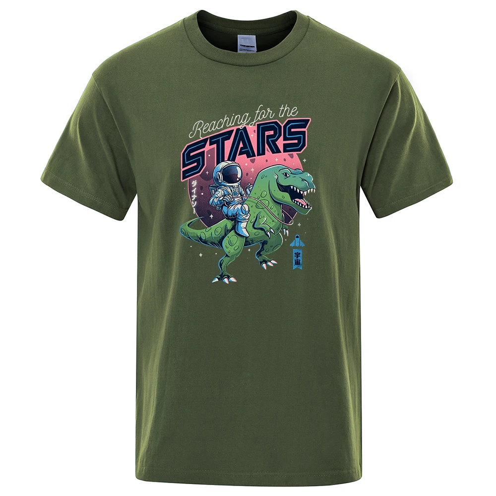 

Reaching For The Stars Clothes Men Creativity Cotton T-Shirt Fashion O-Neck T-Shirt Breathable Oversize Tops Summer Short Sleeve