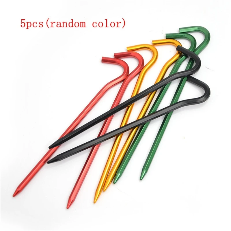 

5x Aluminum Alloy Canopy Stakes Windproof Tent Ground Nail Camp Tent Pegs