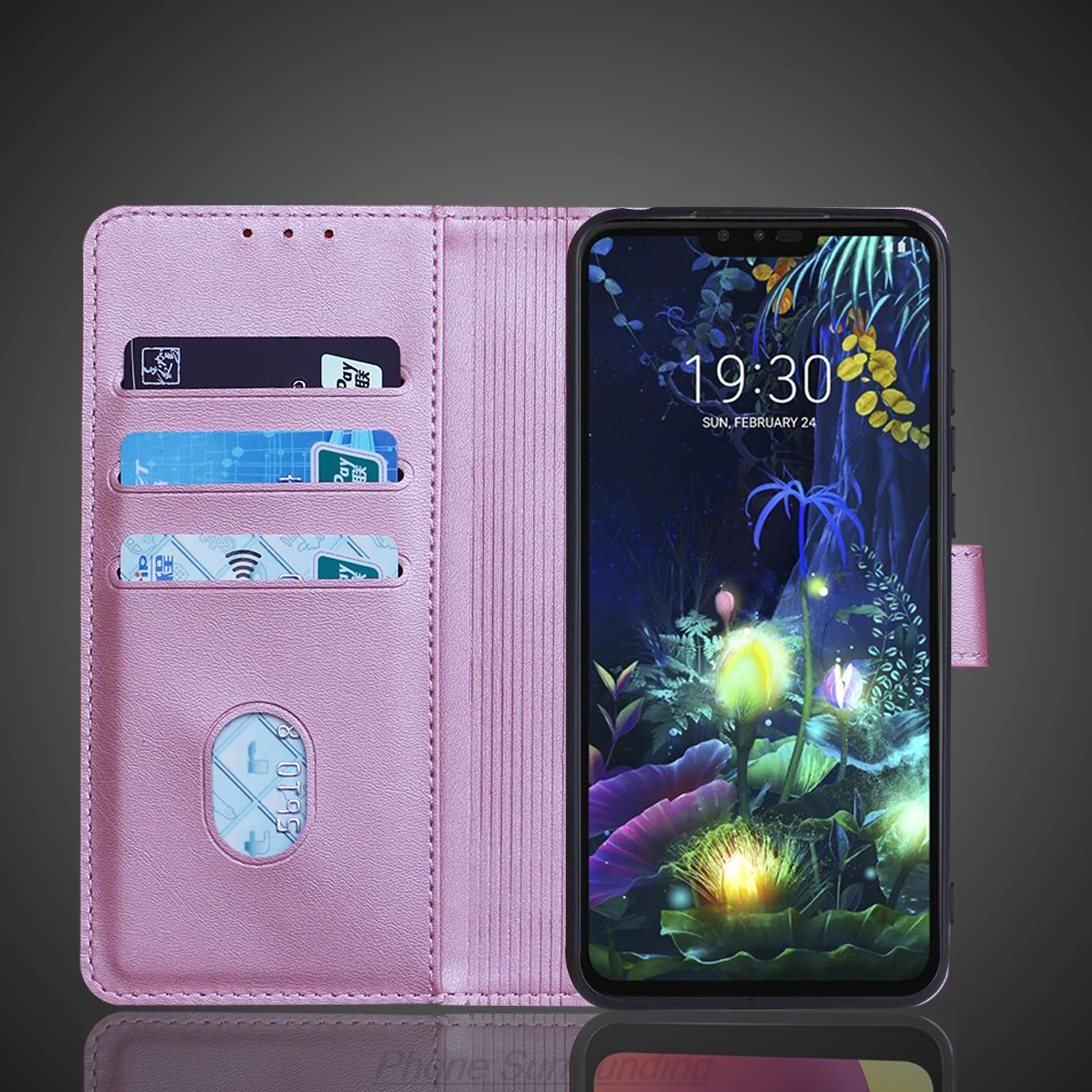 Чехол-кошелек с откидной крышкой из искусственной кожи для LG V50 ThinQ 5G держатель