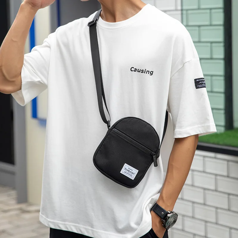 

Men Cross Shoulder Bag Small Canvas Crossbody Bags for Man 2022 Oxford Cloth Fashion Student Phone Bag Mini Male Sports Handbag
