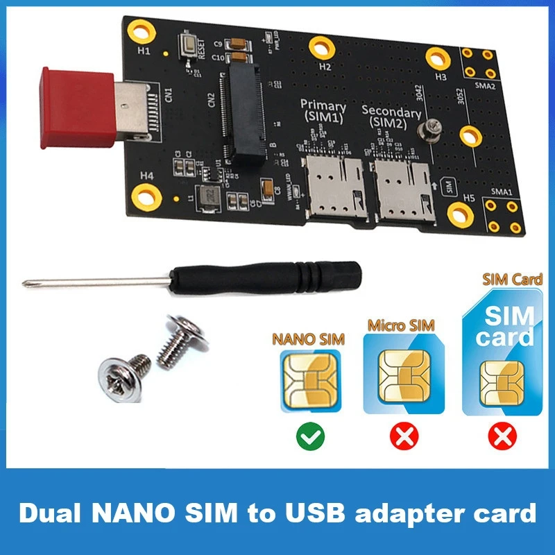 

Адаптер с двумя SIM-картами на USB, M.2 Key B на USB 3,0, адаптер расширения с двумя слотами для SIM-карт NANO