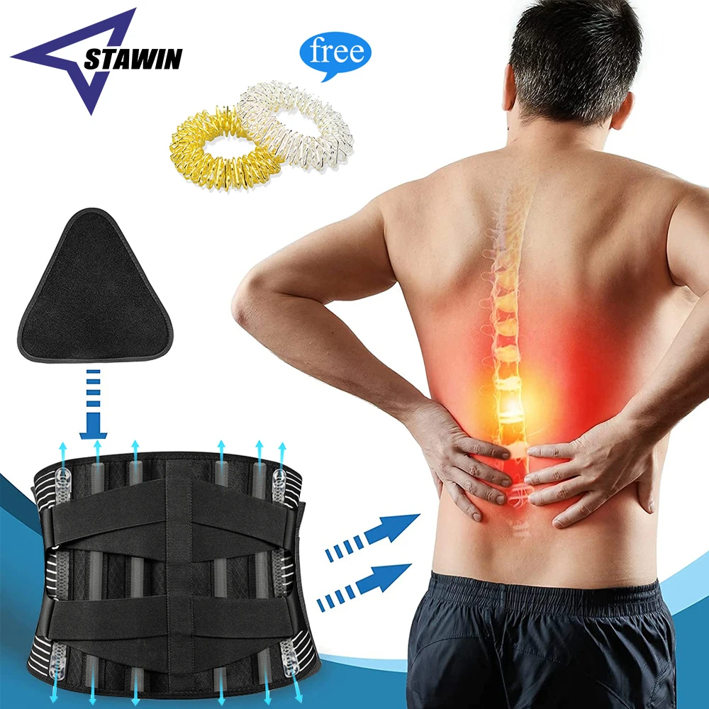 Double Pull Back Lumbar Support Belt Waist Orthopedic Corset Spine Decompression Waist Trainer Brace Home Gym Back Pain Relief