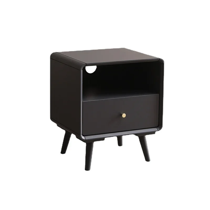 Деревянные белые прикроватные тумбочки Уникальные ящики Узкая прикроватная