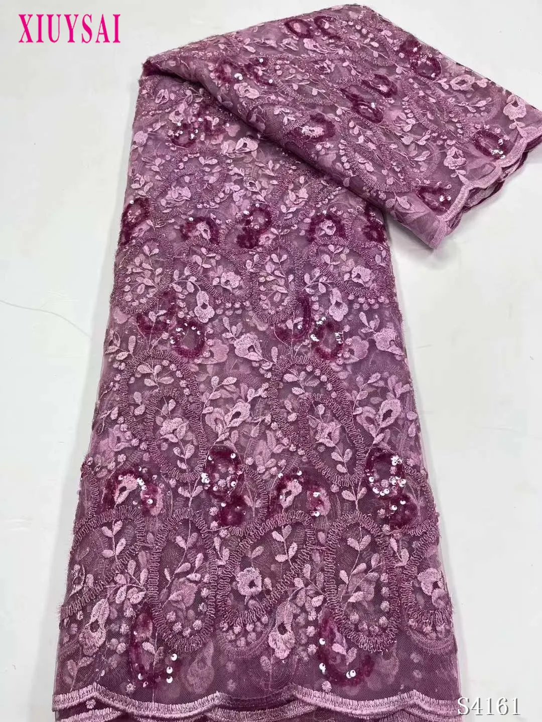 2022 блестящая многоцветная кружевная ткань розового цвета африканская вышивка