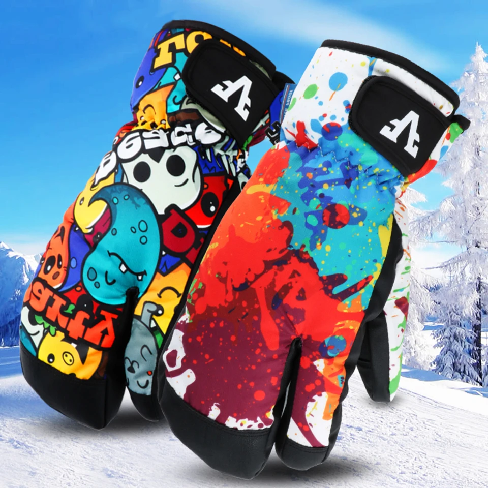 

2022 New Men Women Teenager Winter Warm Snowboarding Ski Gloves Snow Mittens Waterproof Cycling Skiing Snowmobile Handschoenen