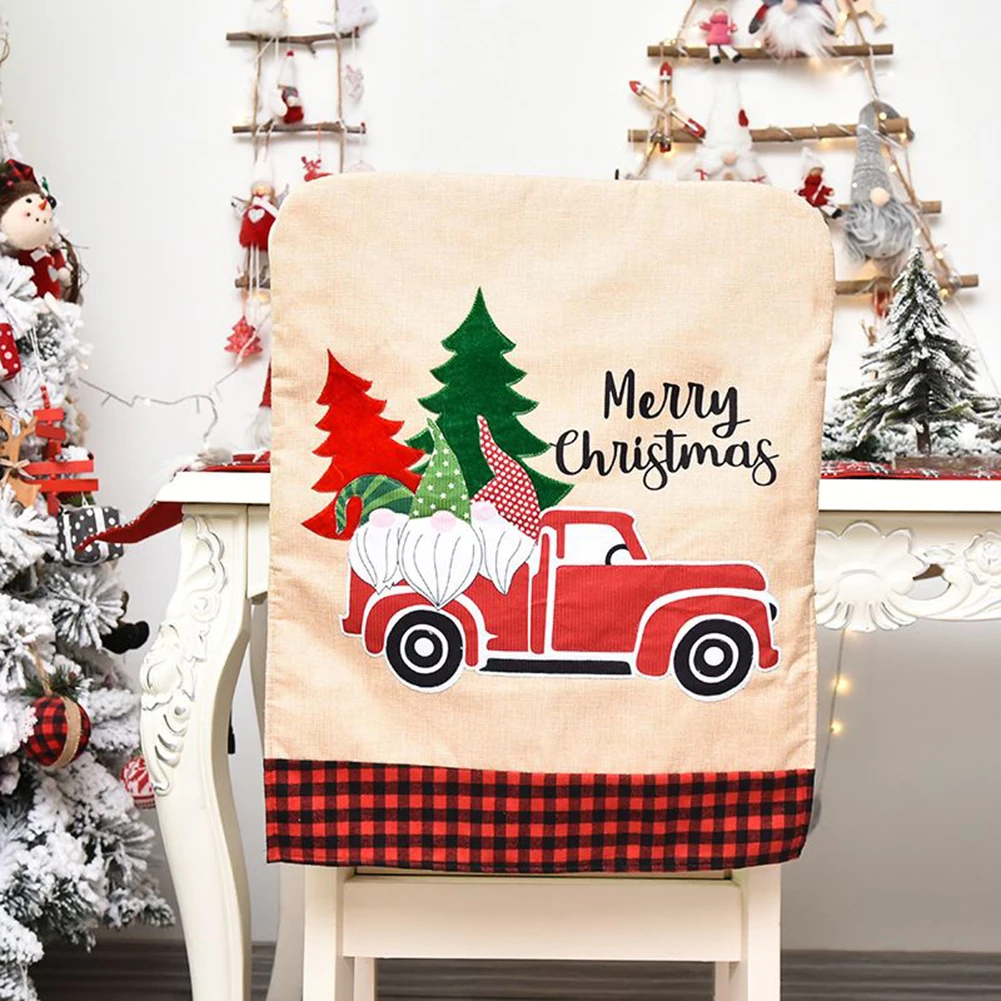 

Christmas Chair Cover Decor Home Polyester Room Waterproof Comfortable Eco-friendly For New Year Party 56 X 45.5cm