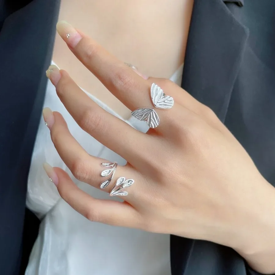 Сладкое кольцо-бабочка. Уникальный нишевый дизайн в виде листа. Простое кольцо с