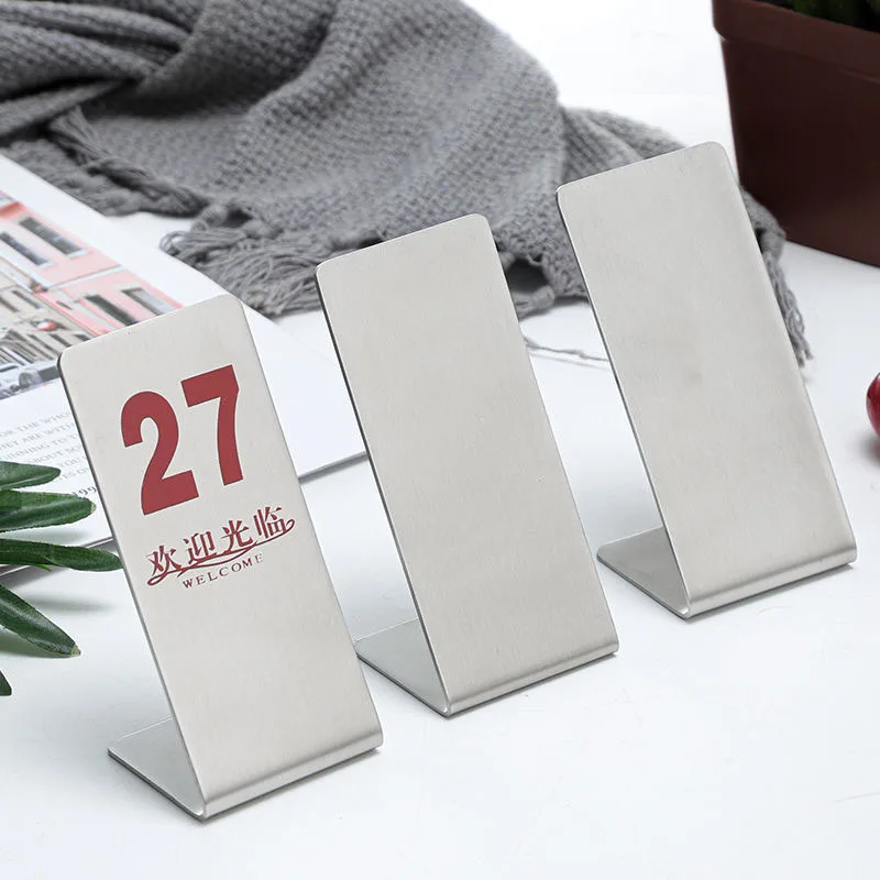 

5Pcs Stainless Steel Table Numbers 1-25 Sign Plates Restaurant Cafe Bar Place Standing Table Marker Desk Digit Seat Cards Holder