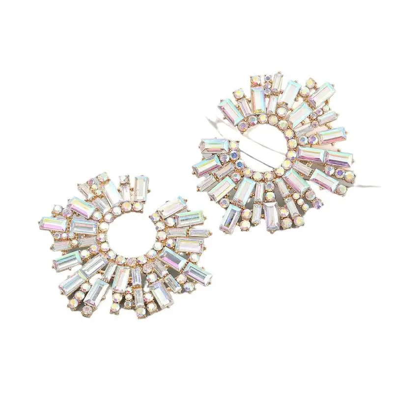 UILZ блестящие квадратные циркониевые U-образные серьги для женщин