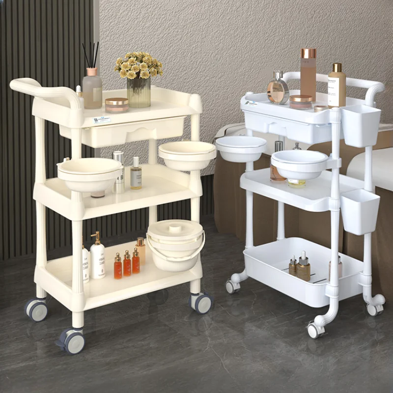 Вспомогательная тележка с ящиками Парикмахерский маникюр Портативная Эстетика