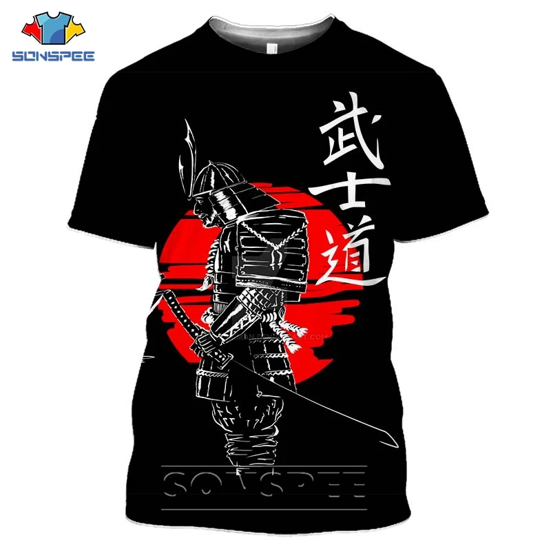 

2022 3D Print Japan Samurai Men's T shirt Casual Streetwear Harajuku Ghost Short Sleeve Hip Hop Japanese Style Tees Top Shirt