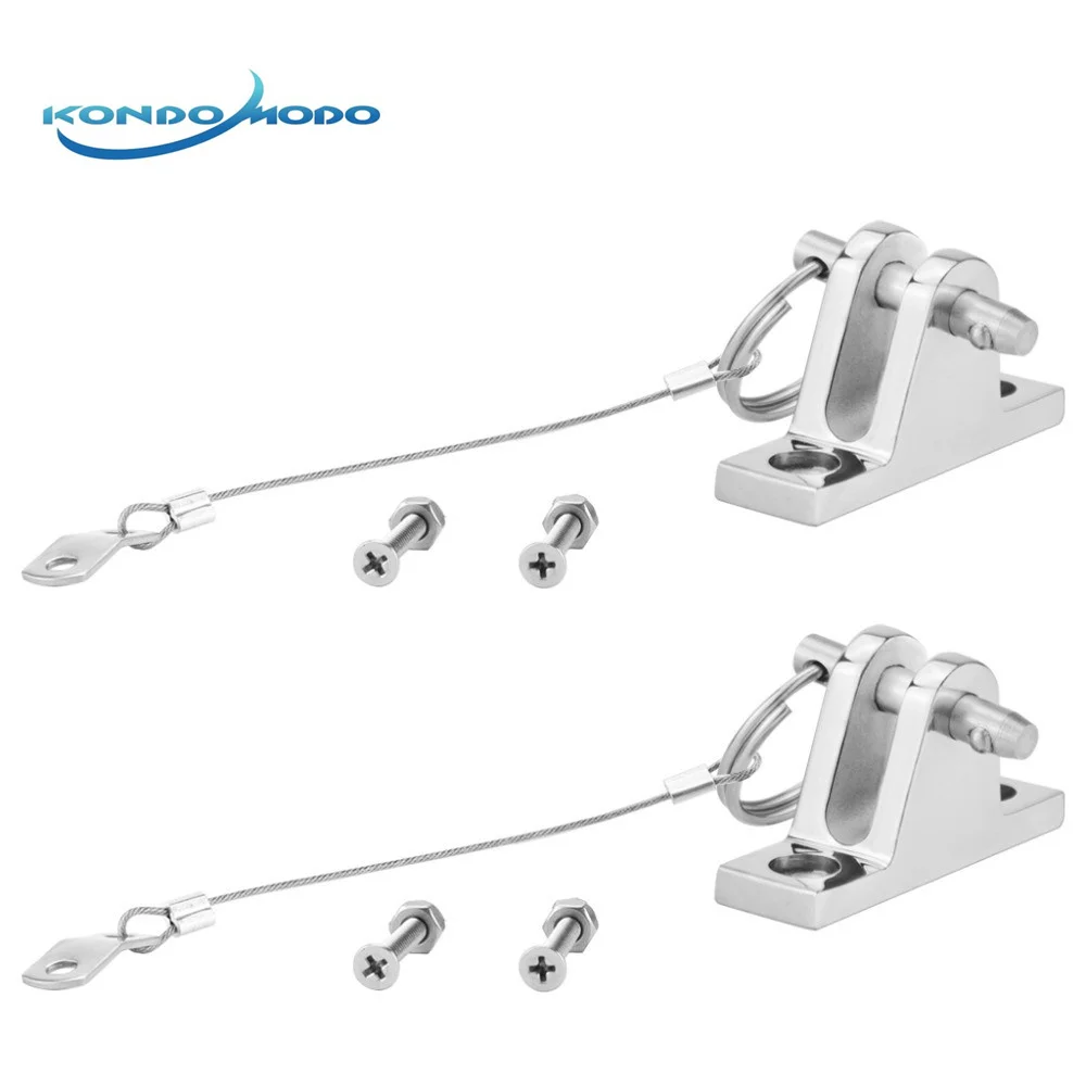 

2X Boat Accessories Boat Bimini Top Deck Hinge with quick release Stainless Steel Pin and lanyard Marine Kayak Canoe Boat Cover