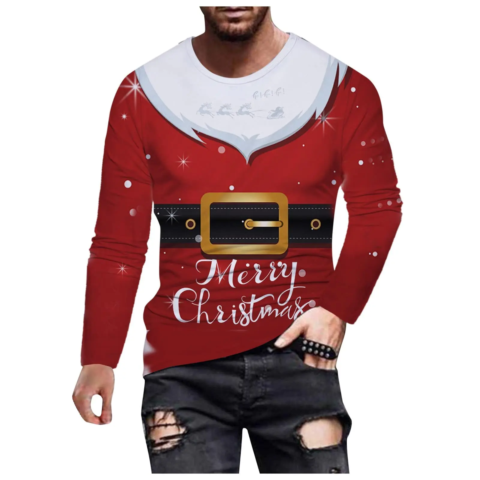 Футболка с принтом Санта-Клауса