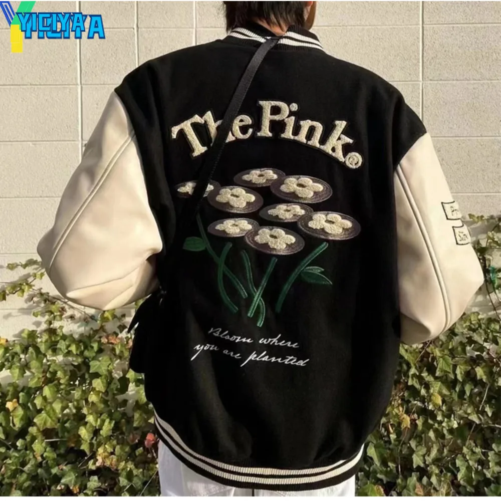 

YICIYA Women's Jacket Spring 2022 American Jacket Embroidery Varsity Long Sleeve Oversized Jacket Bombers Women High Street