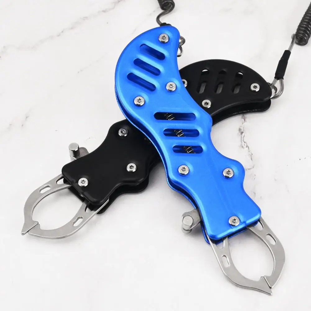 

1 Set Fish Lip Gripper Press Operation Automatic Rebound Control Fish Stainless Steel Lure Clamp Fishing Pliers Angling Equipmen
