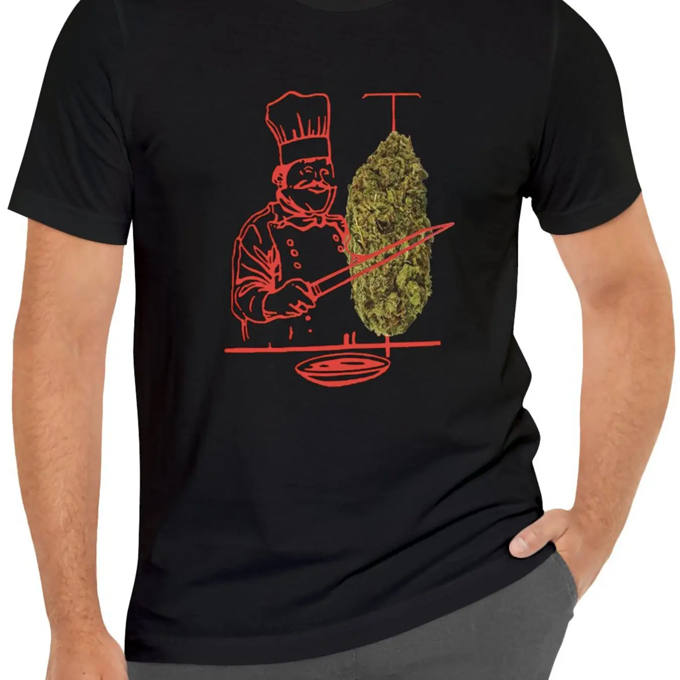 Футболка с принтом шеф-повара черная Удобная Повседневная футболка из 100% хлопка