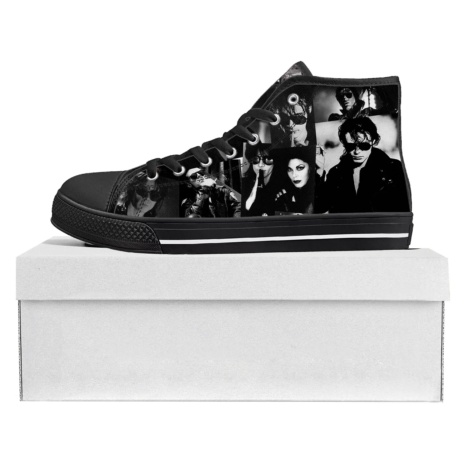 Andrew Eldritch Mercy Music Rock Band High Top High Quality Sneakers Mens Womens Teenager Canvas Sneaker Couple Shoe Custom Shoe