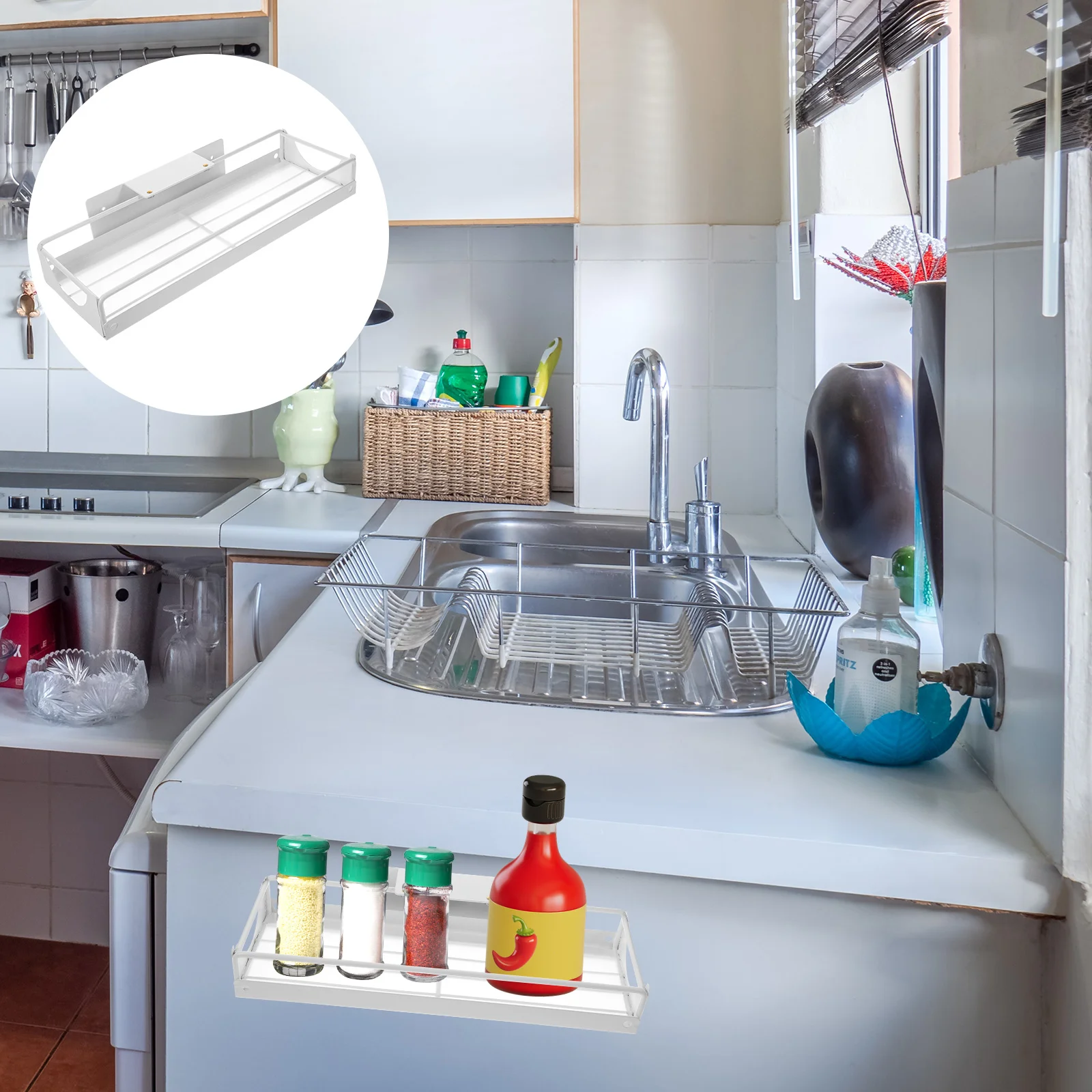 Drawer Rack Pull Out Cabinet Sink Shelf Carbon Steel Wire Storage Shelves Multipurpose Sliding Drawers The Metal Household