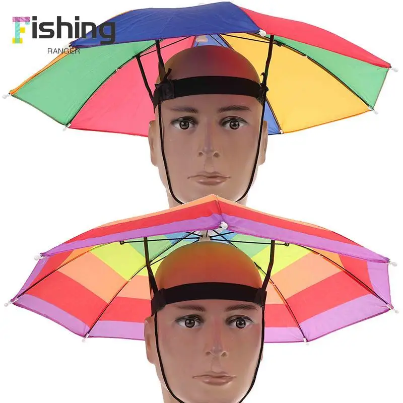

1PC Foldable Fishing Umbrella Hat Cap Headwear Umbrella Anti-Sun Hat With strap
