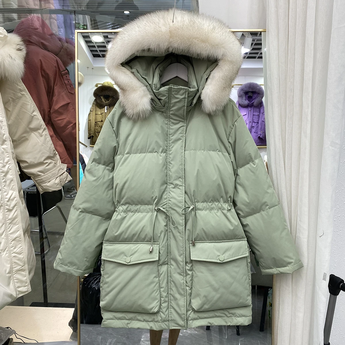 New Women Down Jacket Casual Style Autumn Winter Long Coats And Parkas Female Outwear