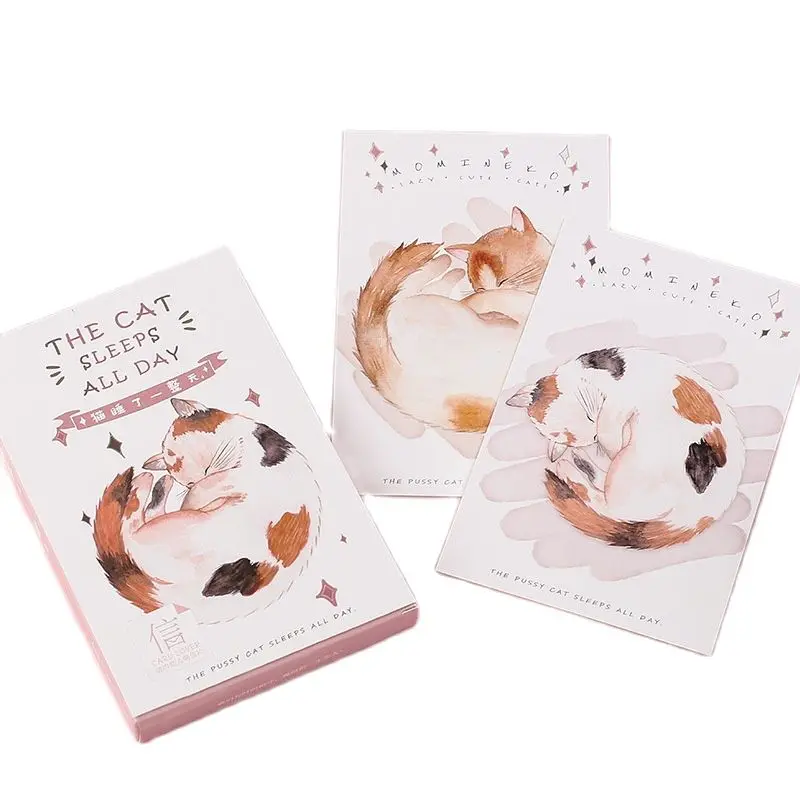 

30 Pcs/Set Kawaii Cat Sleeping Postcard /Greeting Card/Message Card/Christmas And New Year Gift