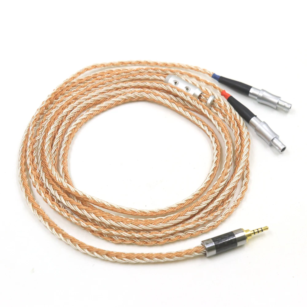 16 Core Silver Copper Mixed Braided Headphone Cable For Sennheiser HD800 HD800s HD820s HD820 Enigma Acoustics Dharma D1000 enlarge