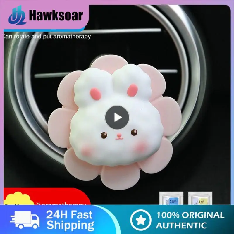 

Cute Cartoon Decor Car Air Outlet Aromatherapy Universal Creative Perfume Diffuser Multifunctional Rotating Bunny Portable