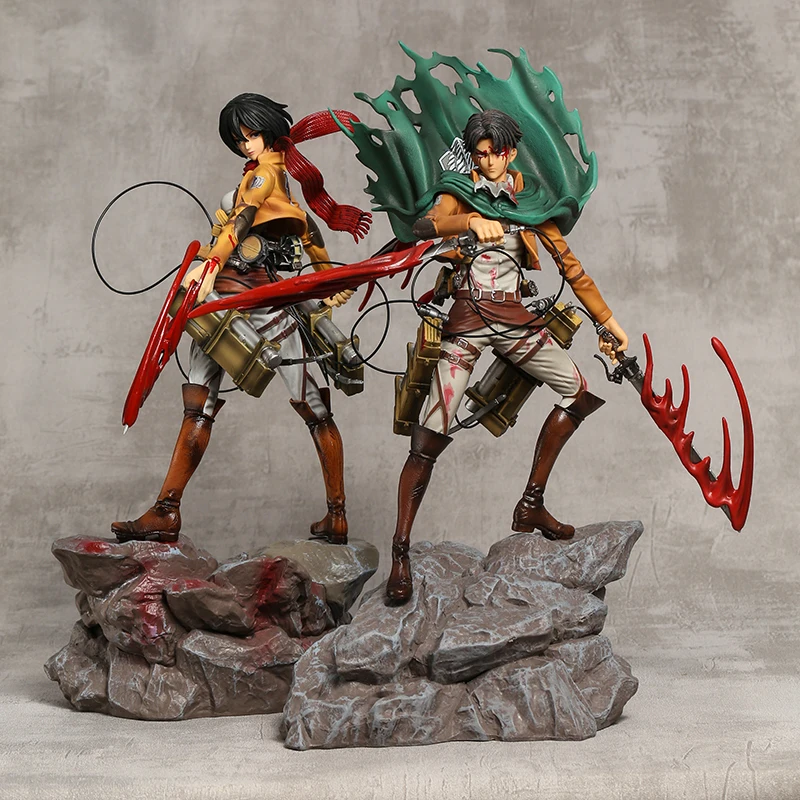 

Игрушечная Статуэтка из ПВХ «атака на Титанов», Mikasa Levi Ackerman