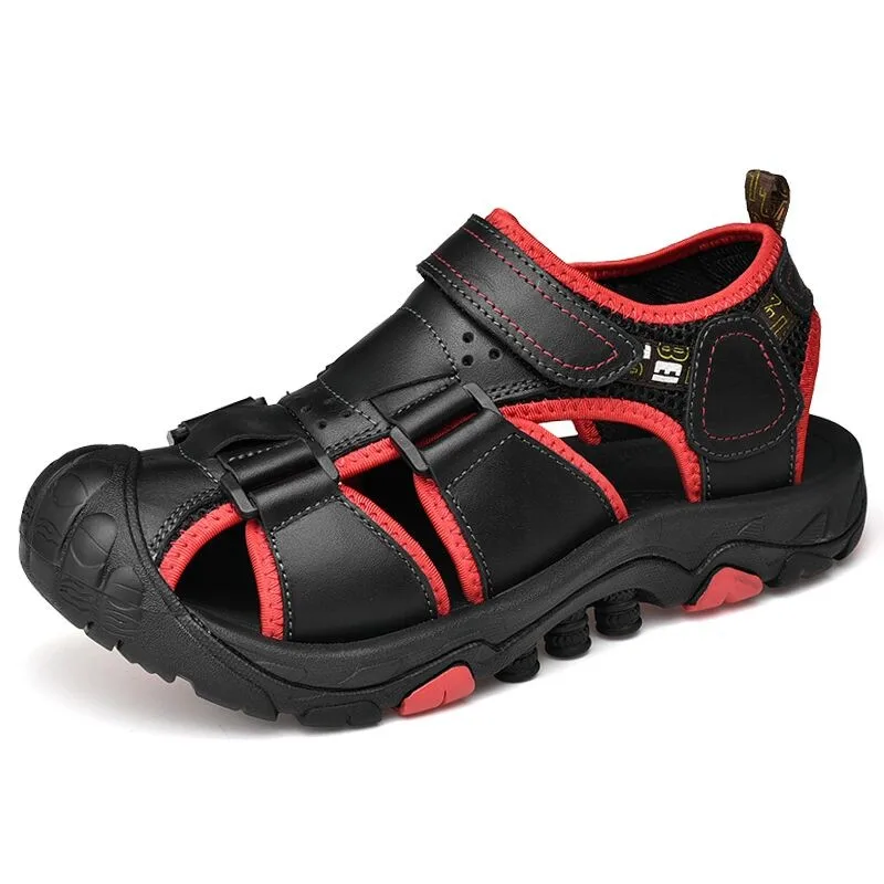 

Genuine Leather Men Sandals Summer Men Beach Shoes Man Fashion Sandalias Non Slip Outdoor Casual Shoes Large Size Men's Sandals