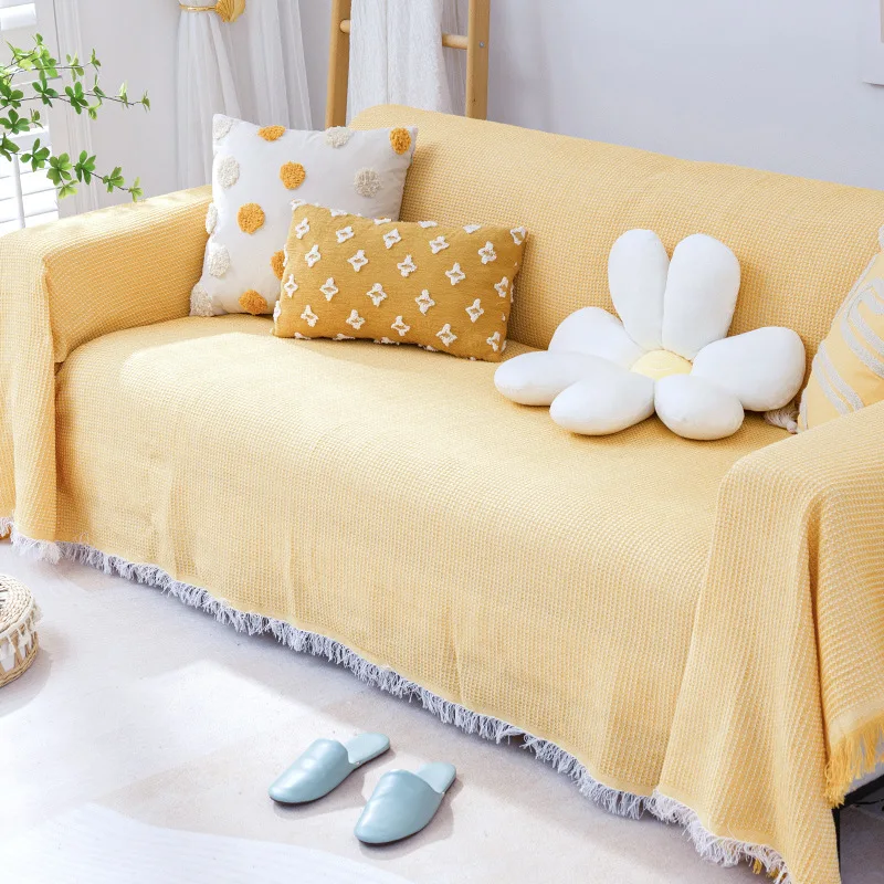 

Modern Four Seasons Universal Sofa Cover Non-slip Solid Color Sofa Towel